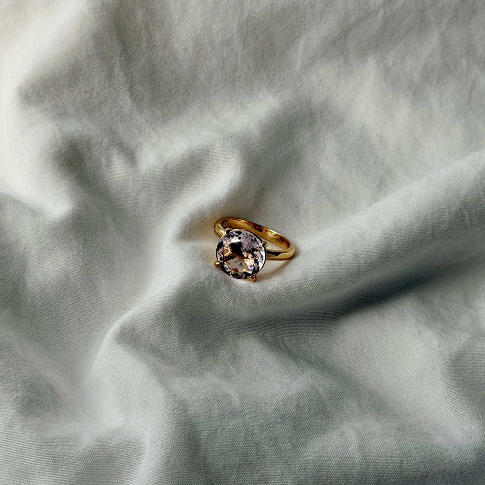 Classic Round Travel Ring - Reconstituted Kunzite